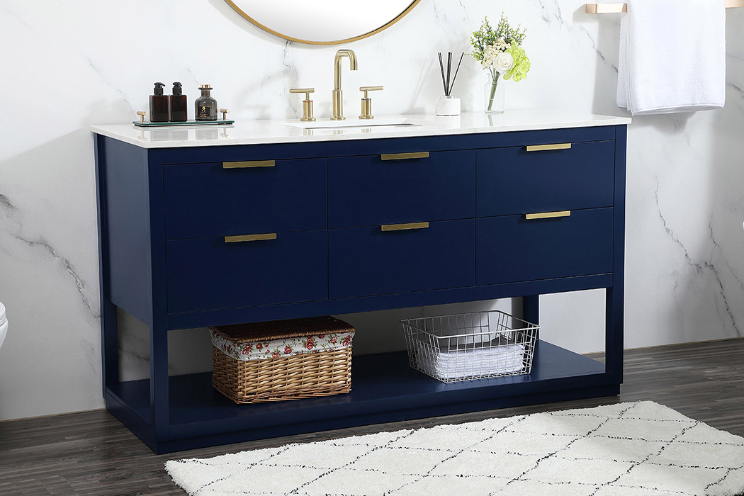 Elegant Bathroom Vanity - Blue (VF19260BL)