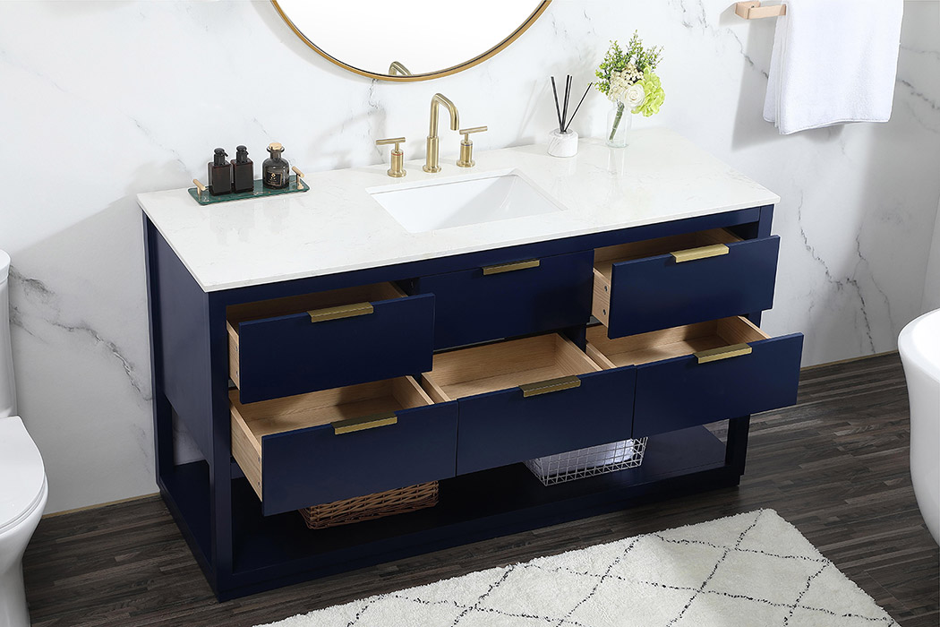 Elegant Bathroom Vanity - Blue (VF19260BL)