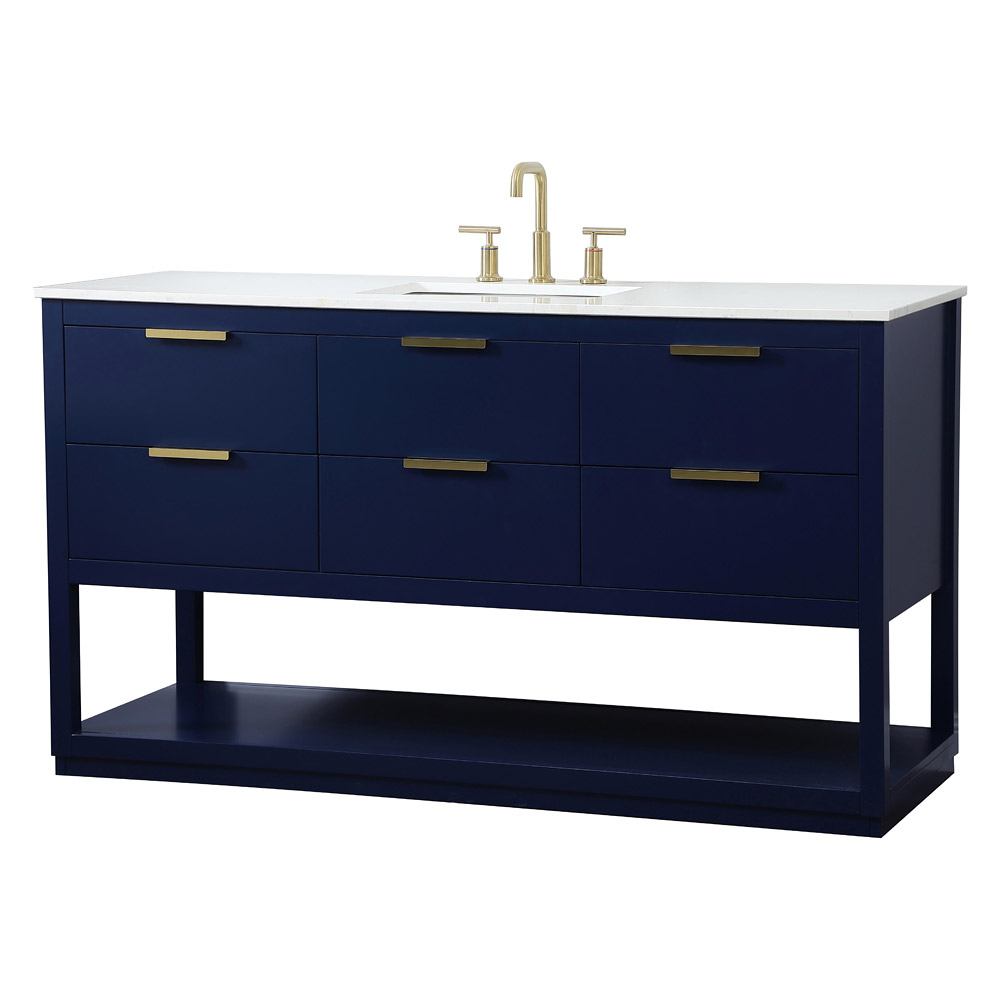 Elegant Bathroom Vanity - Blue (VF19260BL)