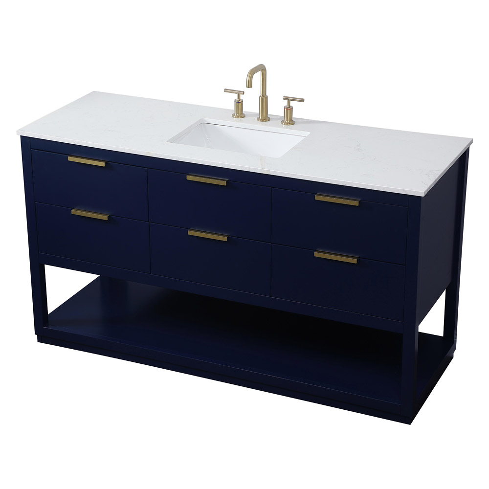 Elegant Bathroom Vanity - Blue (VF19260BL)