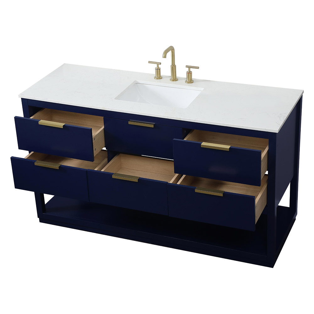 Elegant Bathroom Vanity - Blue (VF19260BL)