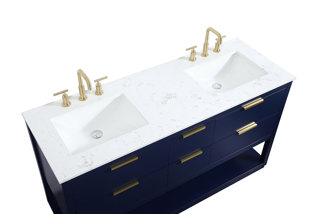 Elegant Bathroom Vanity - Blue (VF19260DBL)