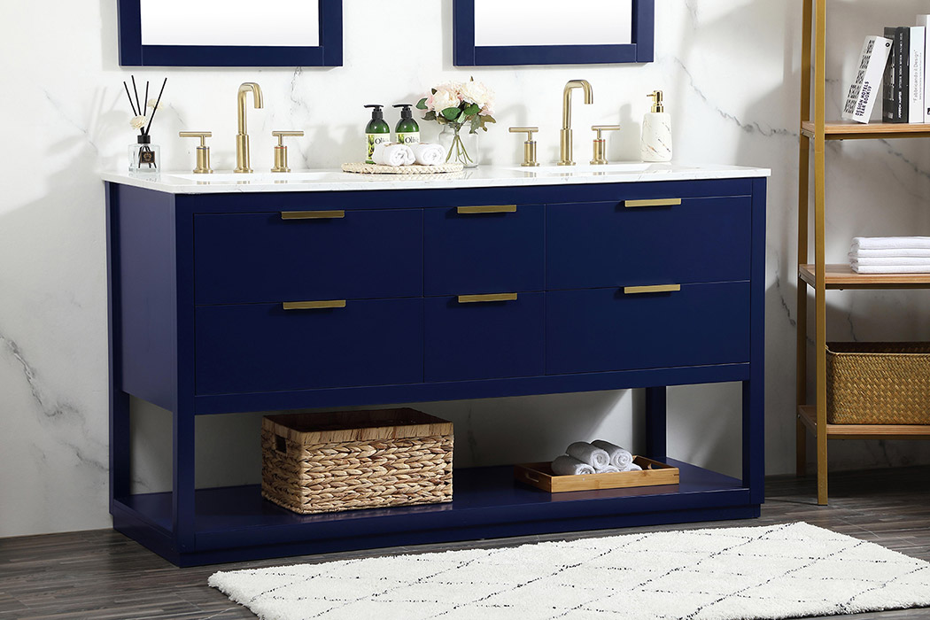 Elegant Bathroom Vanity - Blue (VF19260DBL)