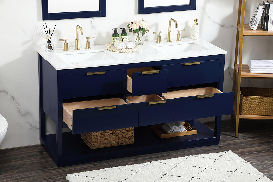 Elegant Bathroom Vanity - Blue (VF19260DBL)