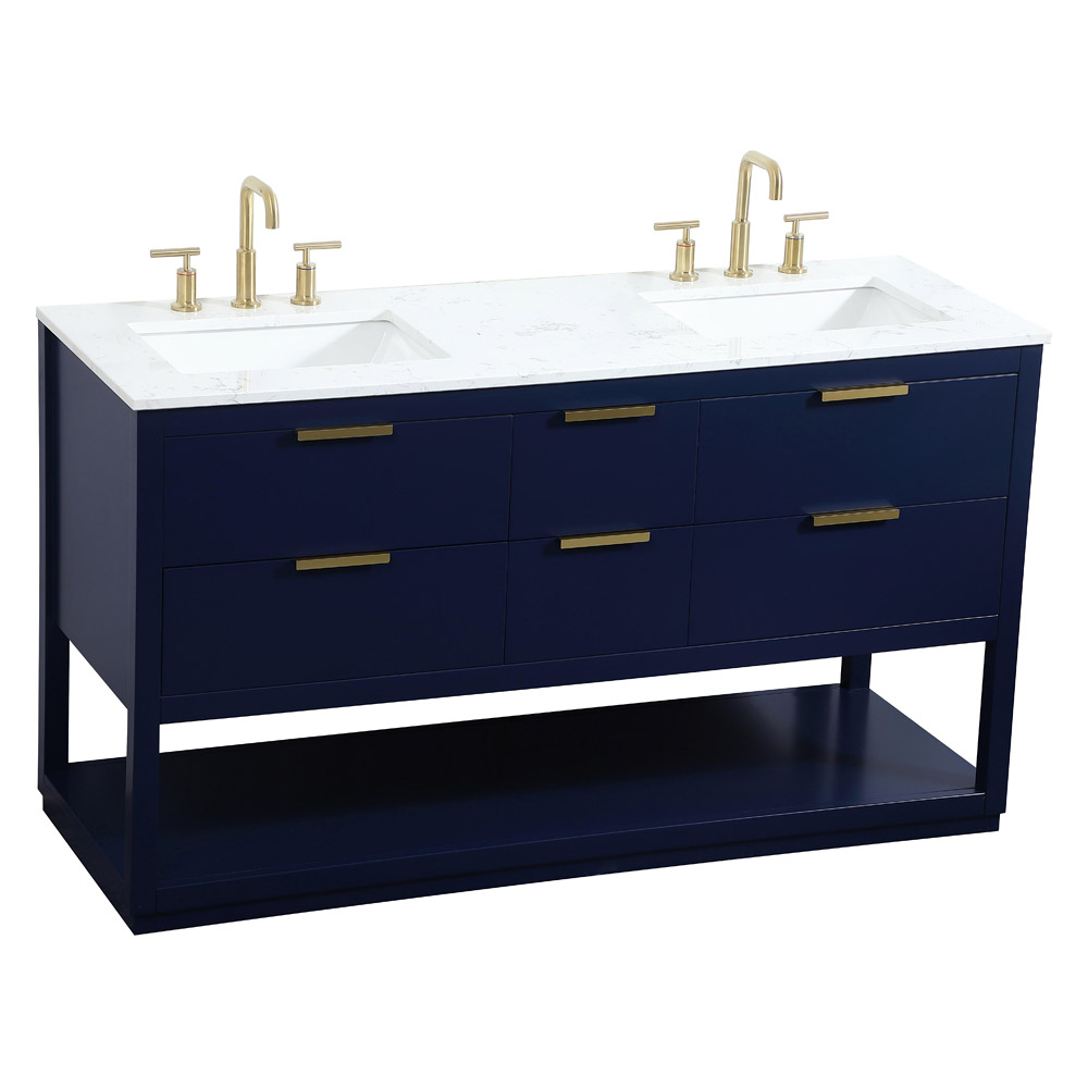 Elegant Bathroom Vanity - Blue (VF19260DBL)