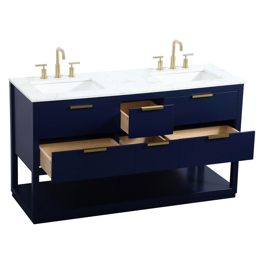 Elegant Bathroom Vanity - Blue (VF19260DBL)