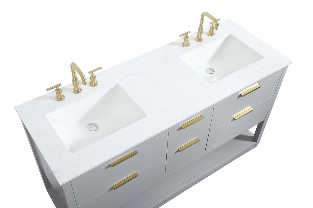 Elegant Bathroom Vanity - Gray (VF19260DGR)