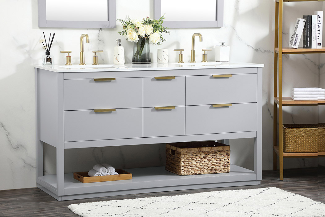 Elegant Bathroom Vanity - Gray (VF19260DGR)