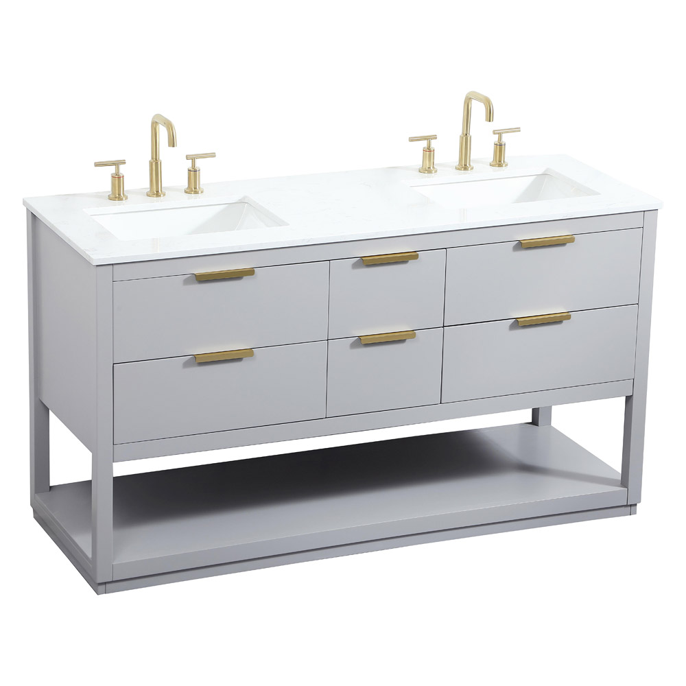 Elegant Bathroom Vanity - Gray (VF19260DGR)