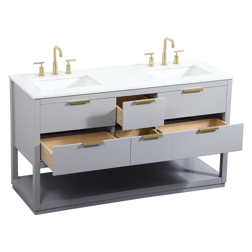 Elegant Bathroom Vanity - Gray (VF19260DGR)