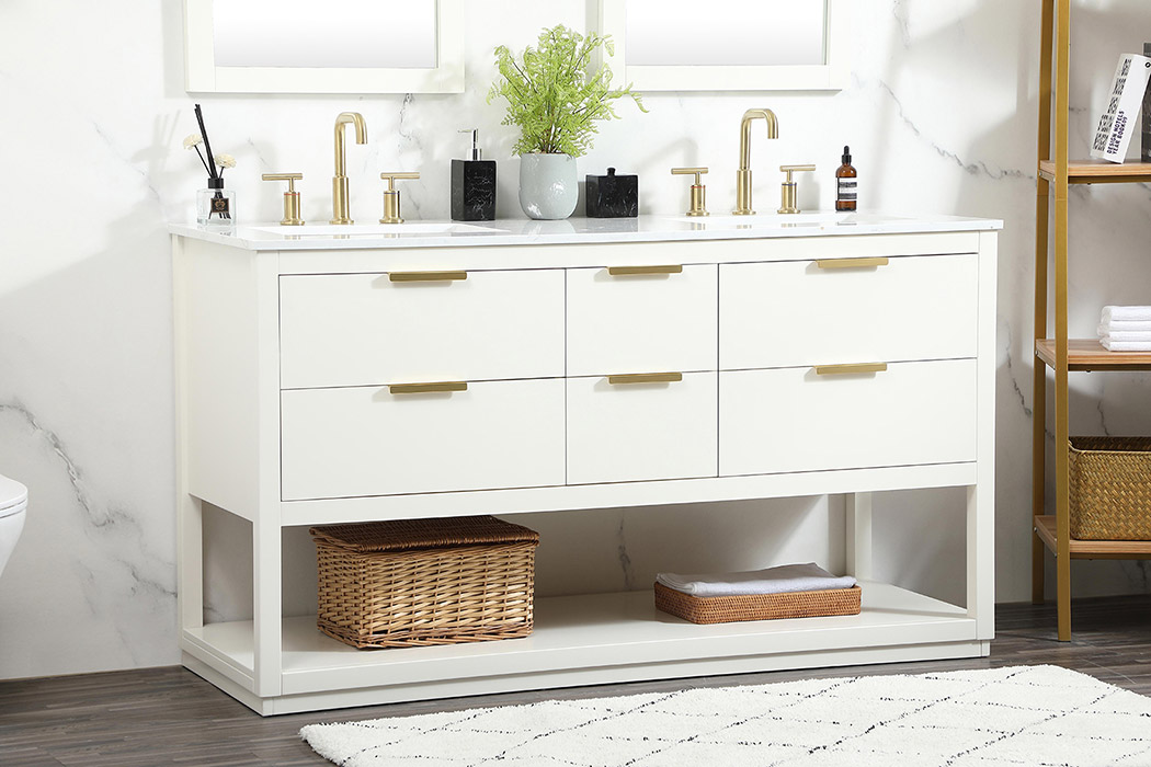 Elegant Bathroom Vanity - White (VF19260DWH)