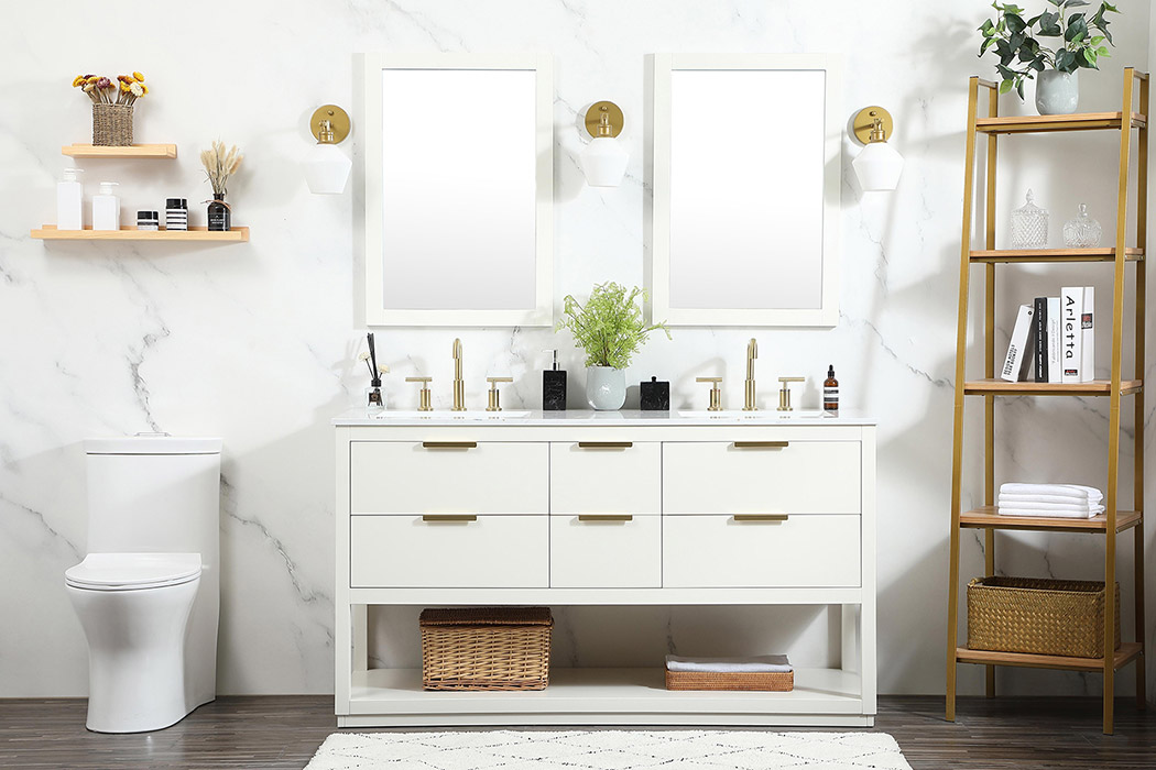 Elegant Bathroom Vanity - White (VF19260DWH)