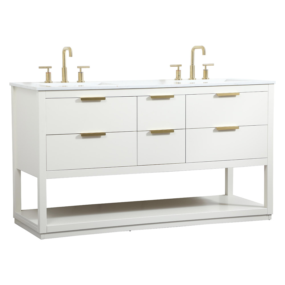 Elegant Bathroom Vanity - White (VF19260DWH)