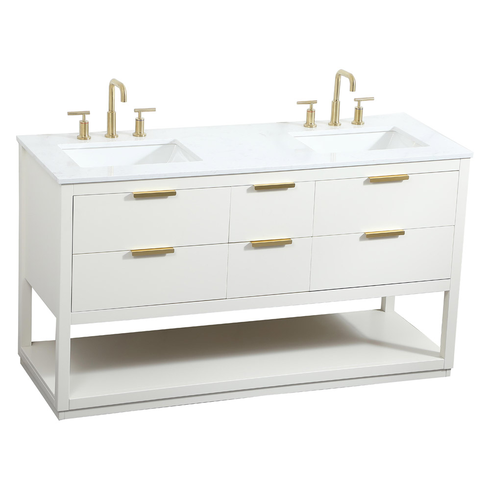 Elegant Bathroom Vanity - White (VF19260DWH)