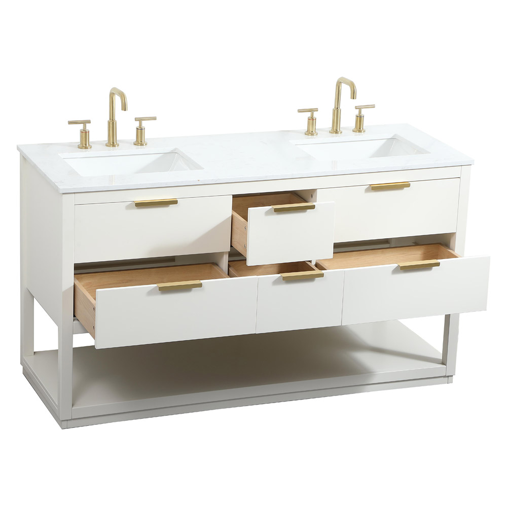 Elegant Bathroom Vanity - White (VF19260DWH)