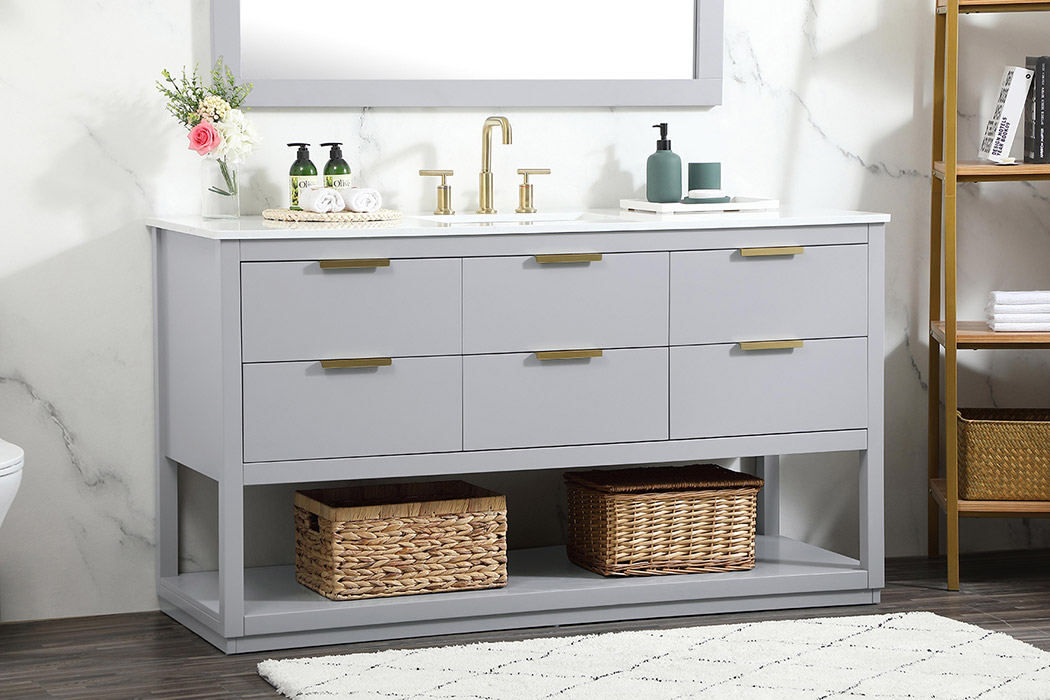 Elegant Bathroom Vanity - Gray (VF19260GR)