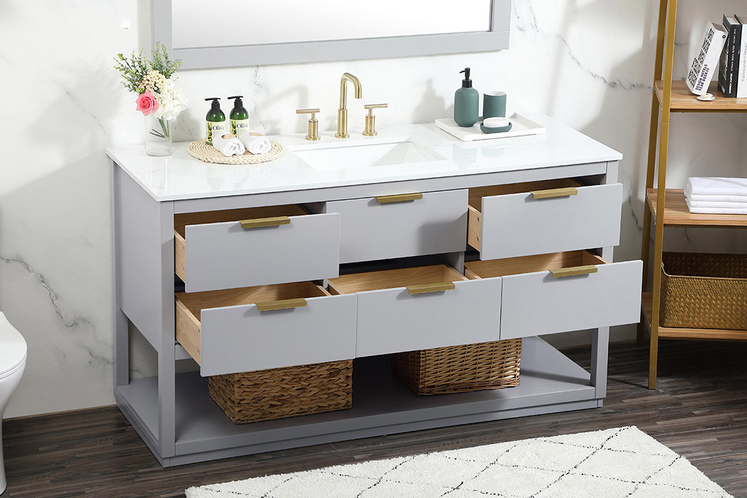 Elegant Bathroom Vanity - Gray (VF19260GR)