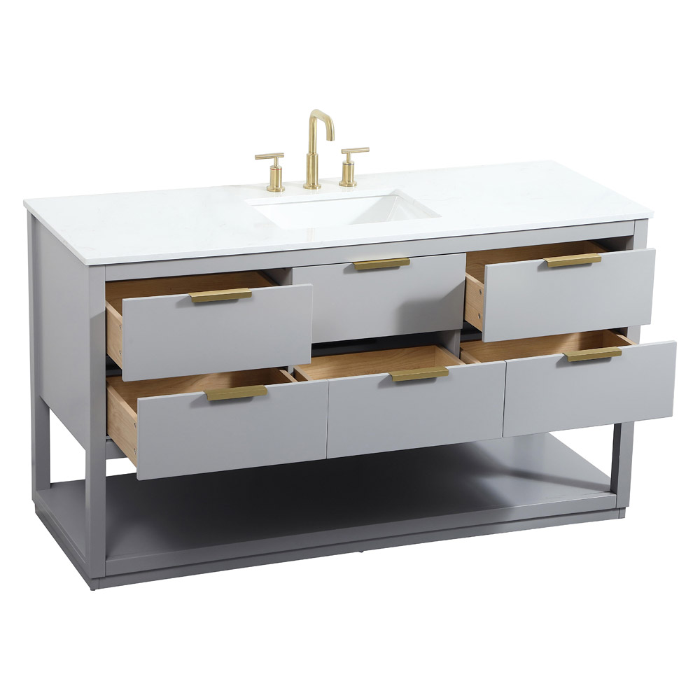 Elegant Bathroom Vanity - Gray (VF19260GR)