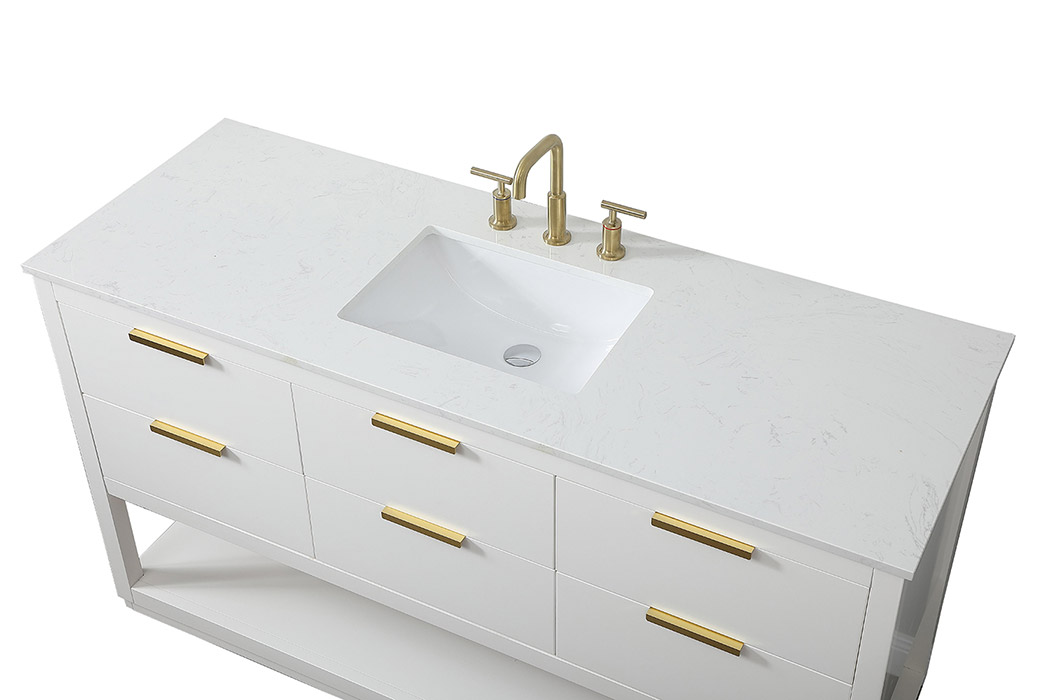 Elegant Bathroom Vanity - White (VF19260WH)