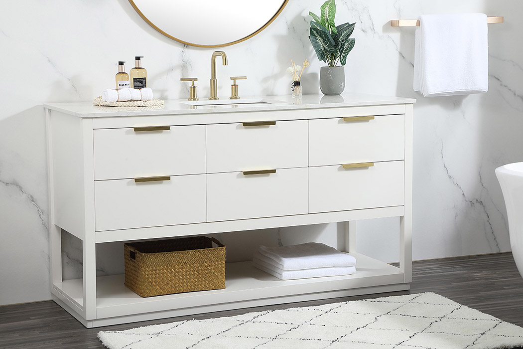 Elegant Bathroom Vanity - White (VF19260WH)