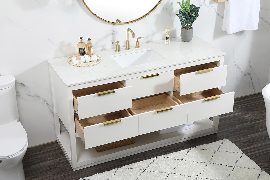 Elegant Bathroom Vanity - White (VF19260WH)