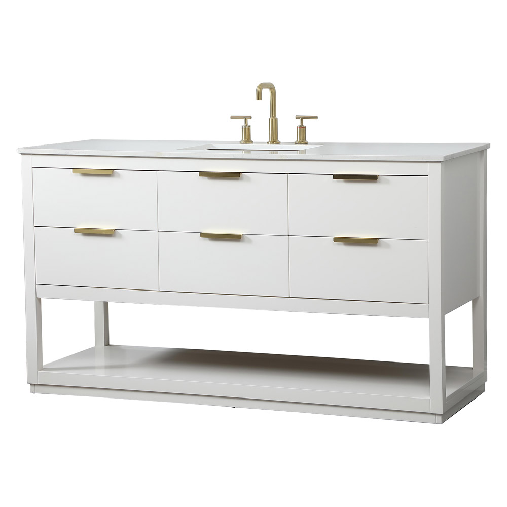 Elegant Bathroom Vanity - White (VF19260WH)