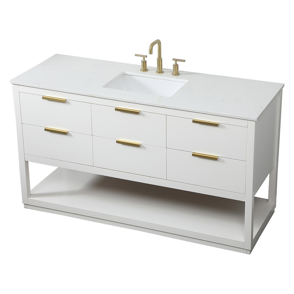 Elegant Bathroom Vanity - White (VF19260WH)