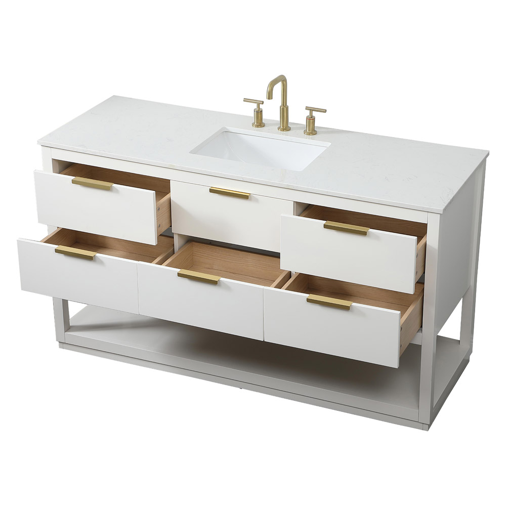 Elegant Bathroom Vanity - White (VF19260WH)