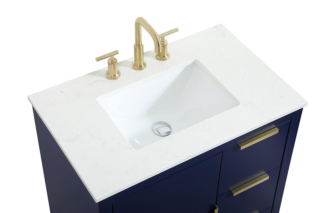 Elegant Bathroom Vanity - Blue (VF19430BL)