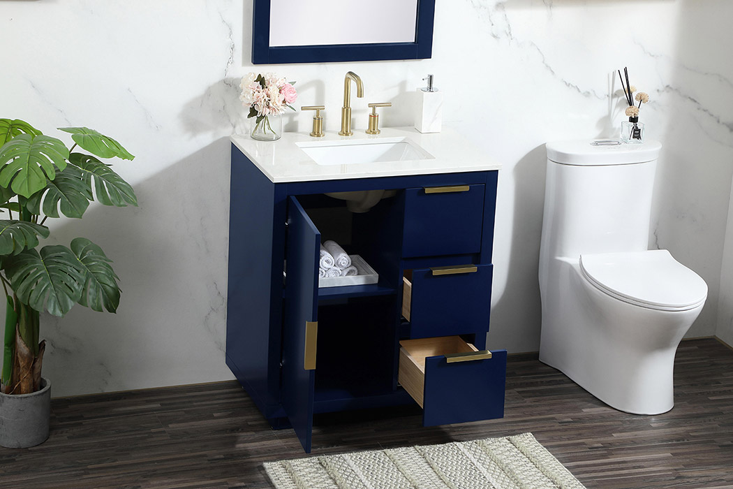 Elegant Bathroom Vanity - Blue (VF19430BL)