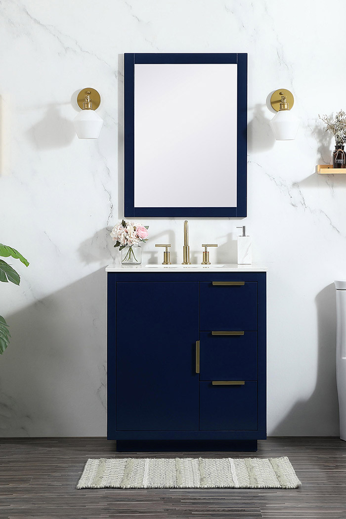 Elegant Bathroom Vanity - Blue (VF19430BL)