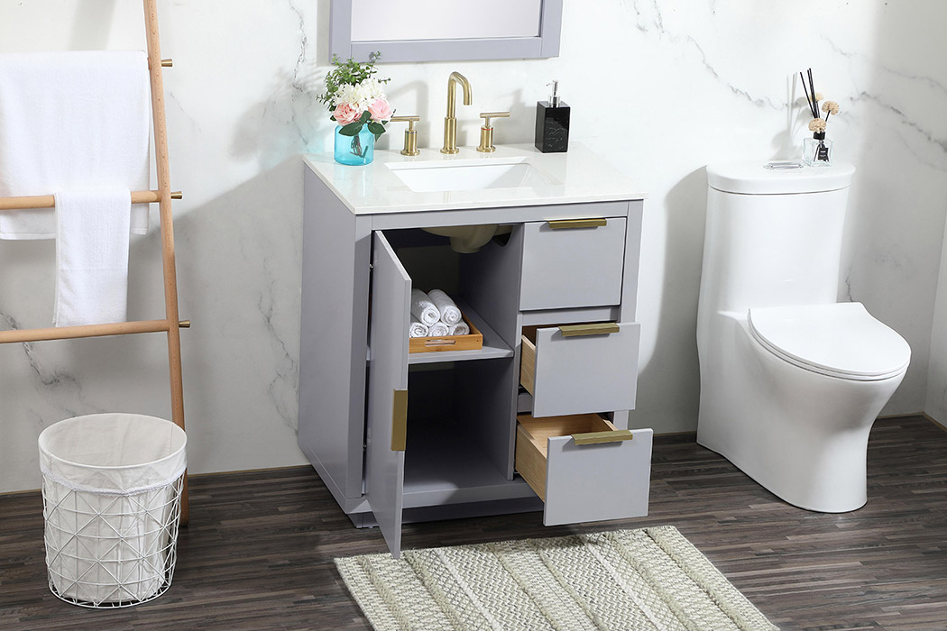 Elegant Bathroom Vanity - Gray (VF19430GR)