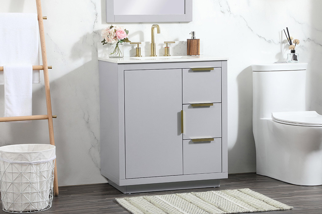 Elegant Bathroom Vanity - Gray (VF19430GR-BS)