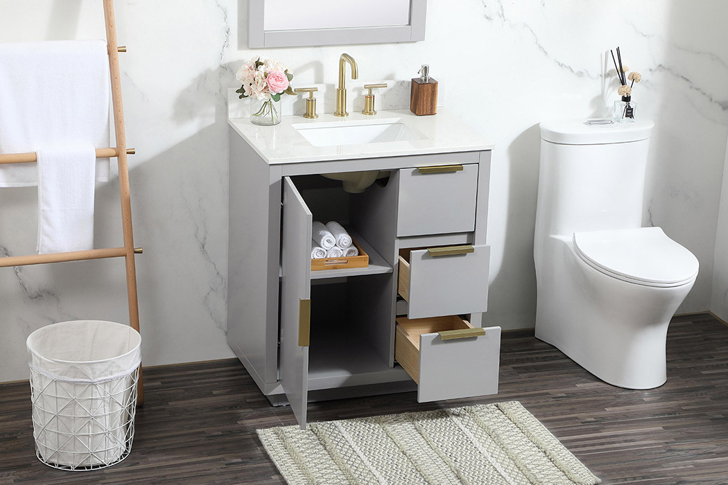 Elegant Bathroom Vanity - Gray (VF19430GR-BS)