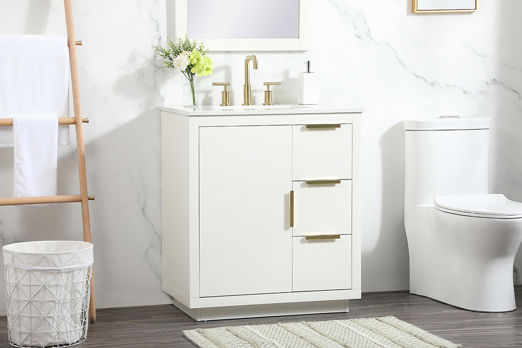 Elegant Bathroom Vanity - White (VF19430WH)