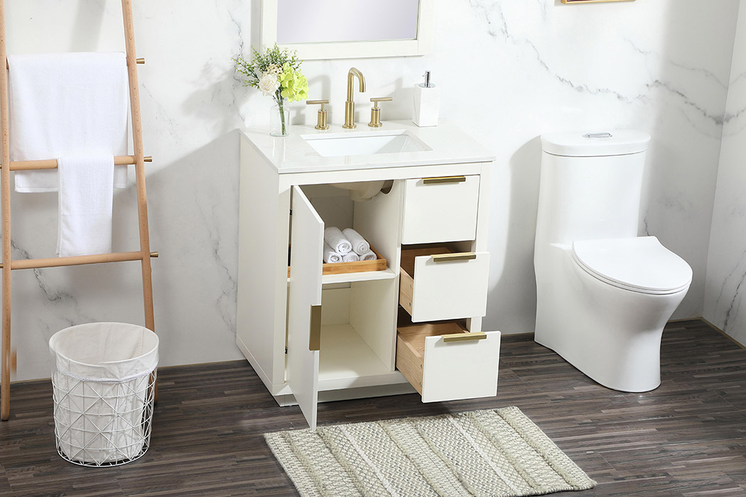 Elegant Bathroom Vanity - White (VF19430WH)