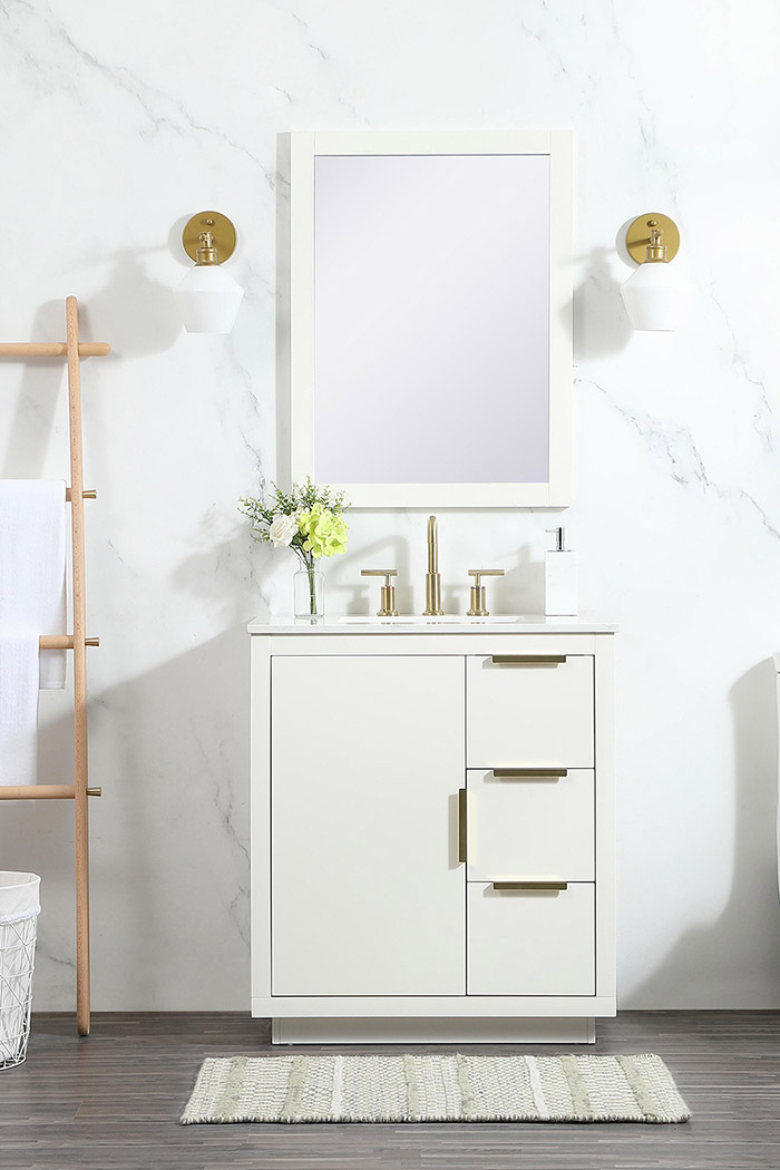 Elegant Bathroom Vanity - White (VF19430WH)