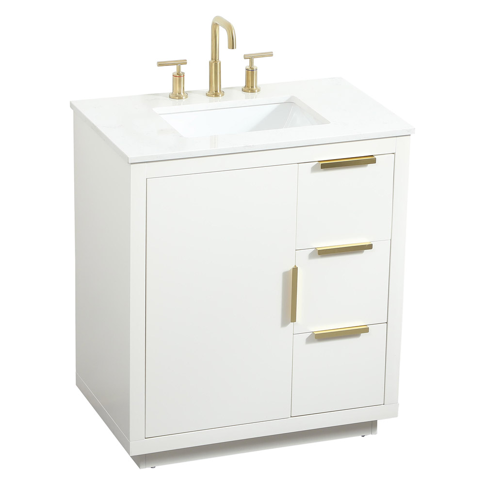 Elegant Bathroom Vanity - White (VF19430WH)