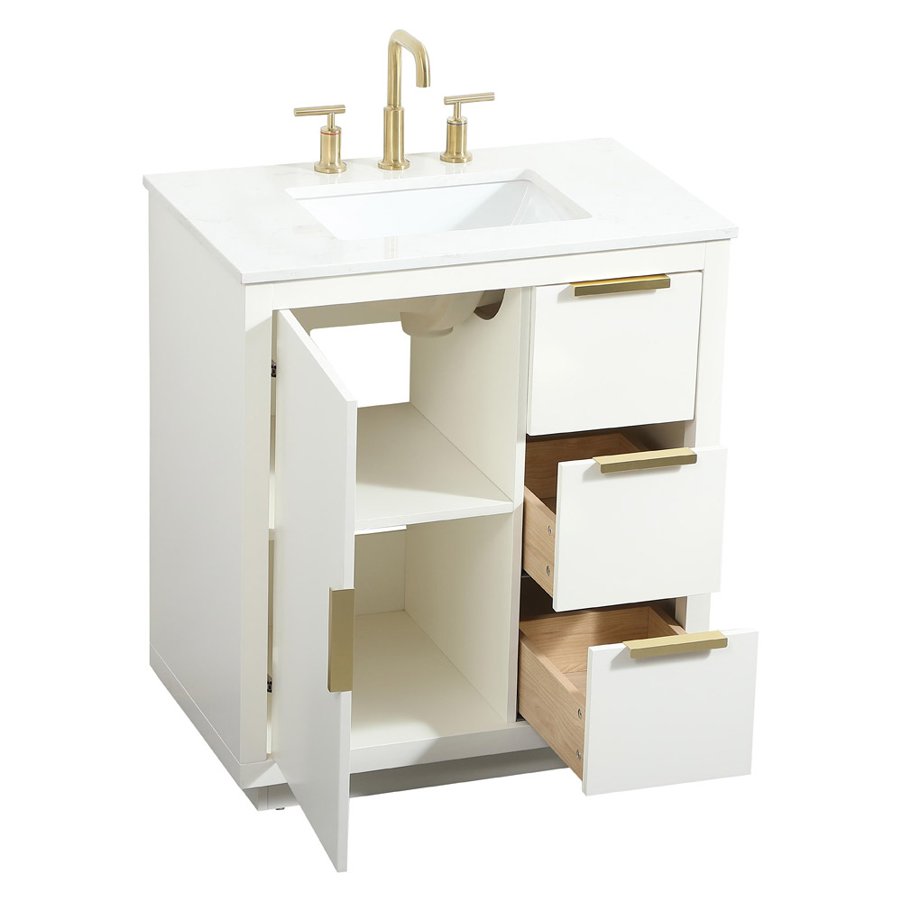 Elegant Bathroom Vanity - White (VF19430WH)