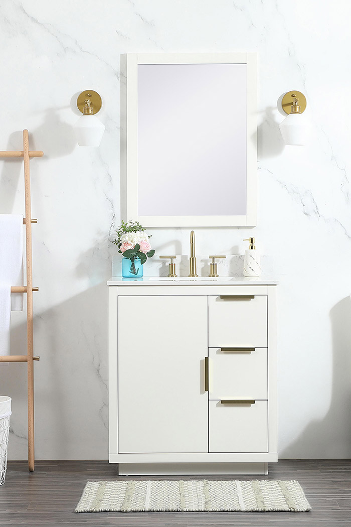 Elegant Bathroom Vanity - White (VF19430WH-BS)