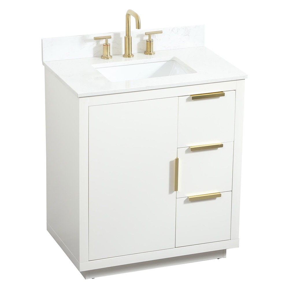 Elegant Bathroom Vanity - White (VF19430WH-BS)