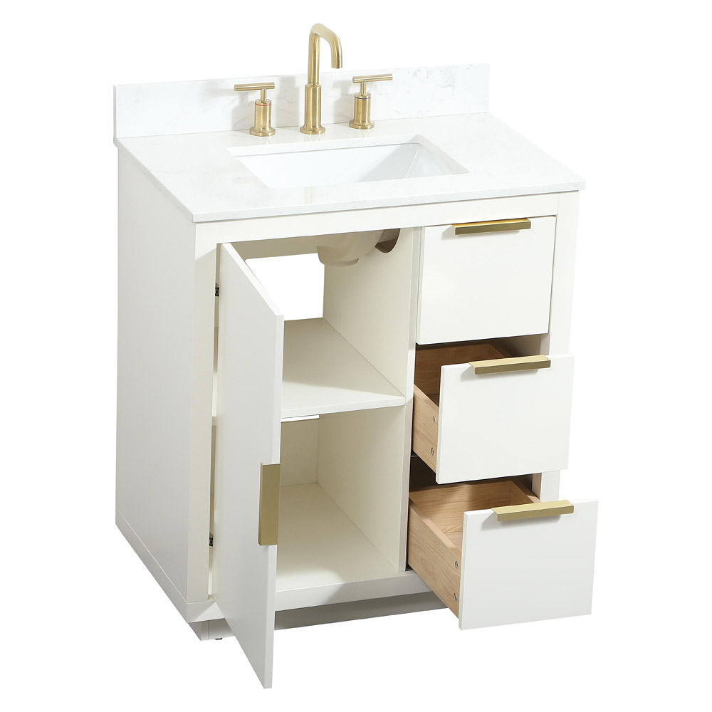 Elegant Bathroom Vanity - White (VF19430WH-BS)