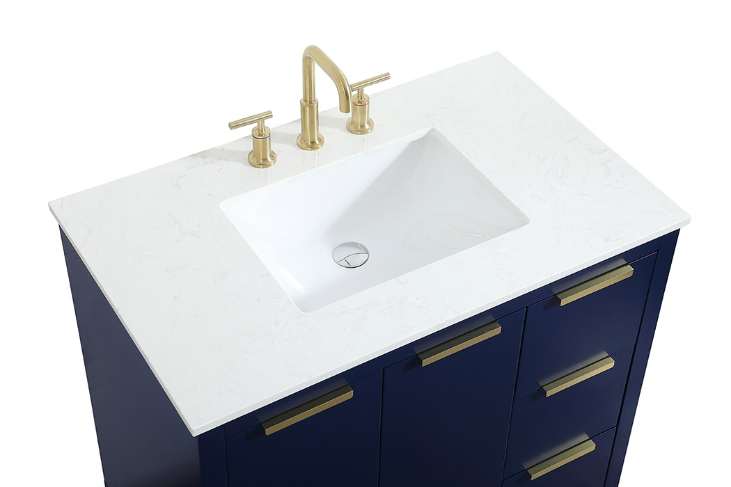 Elegant Bathroom Vanity - Blue (VF19436BL)