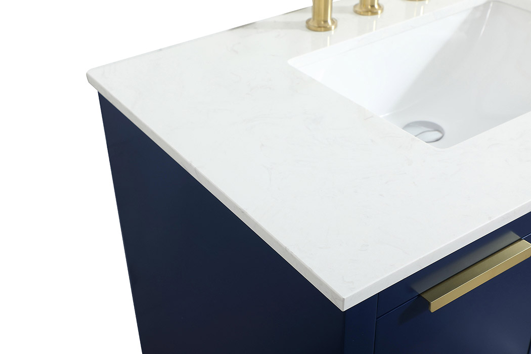 Elegant Bathroom Vanity - Blue (VF19436BL)