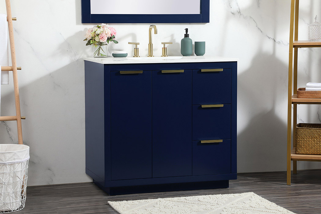 Elegant Bathroom Vanity - Blue (VF19436BL)