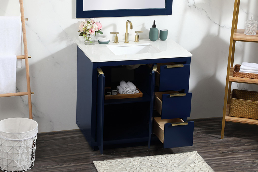 Elegant Bathroom Vanity - Blue (VF19436BL)