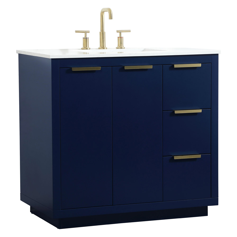 Elegant Bathroom Vanity - Blue (VF19436BL)