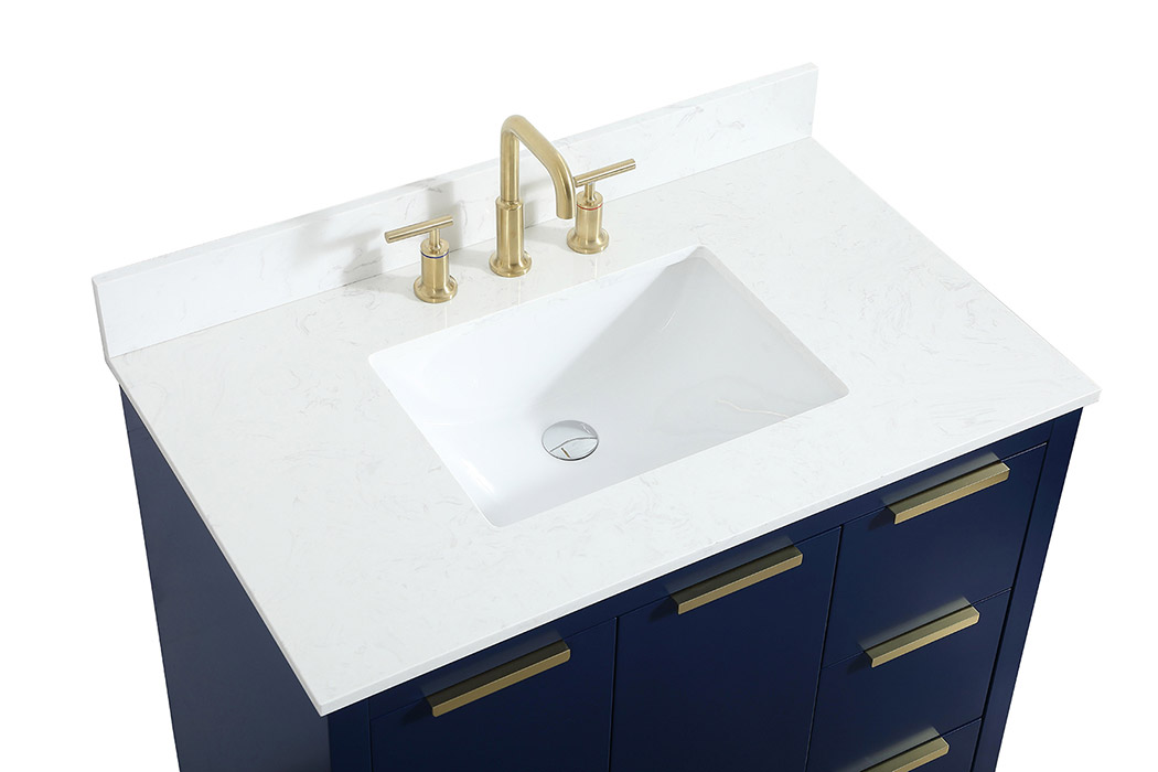 Elegant Bathroom Vanity - Blue (VF19436BL-BS)