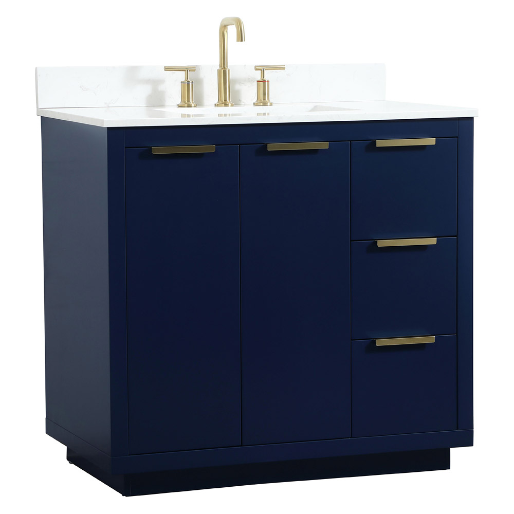 Elegant Bathroom Vanity - Blue (VF19436BL-BS)