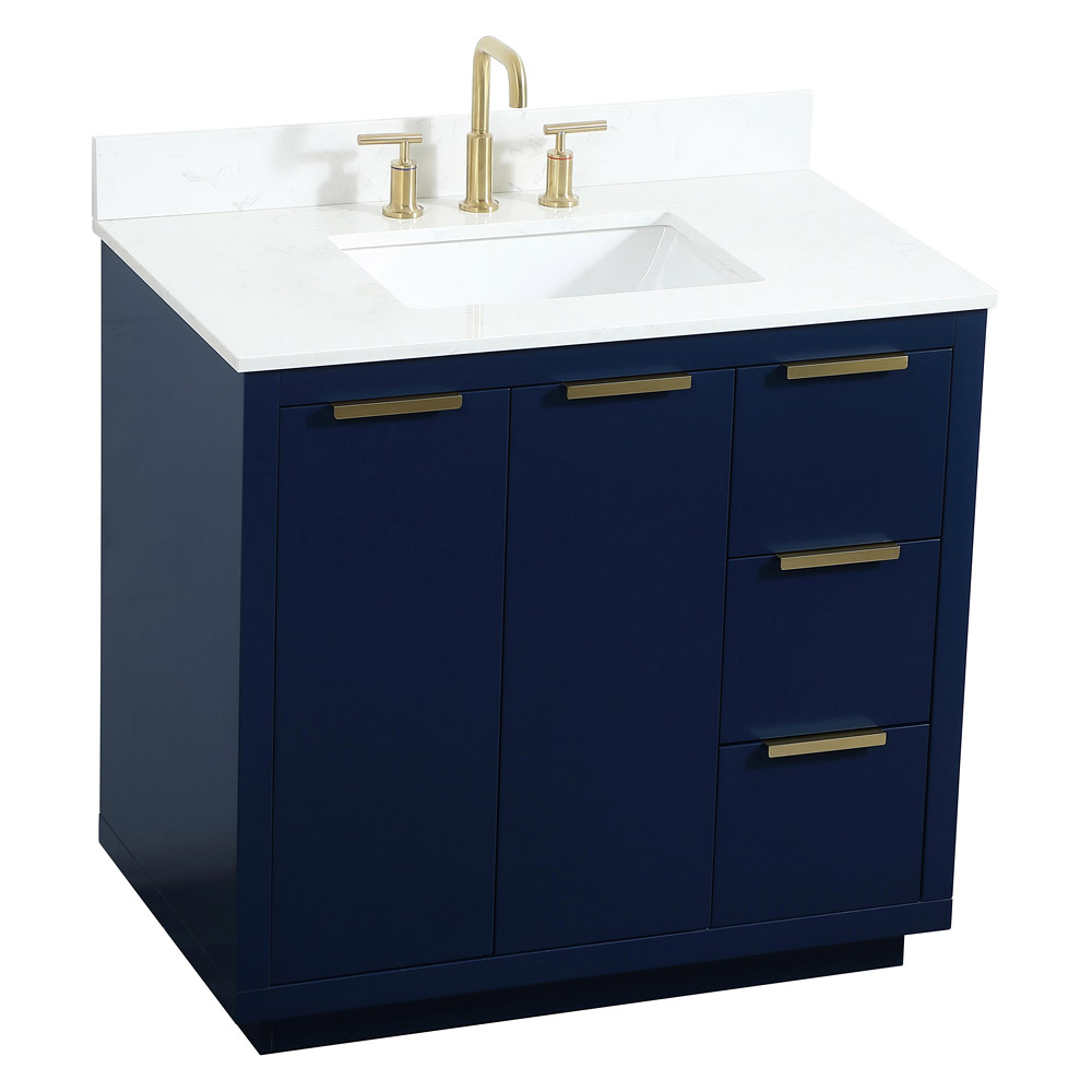 Elegant Bathroom Vanity - Blue (VF19436BL-BS)